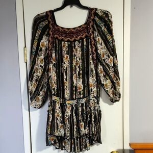 Free People Dance Magic Floral Striped Women's Tunic